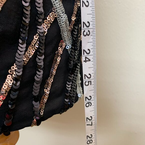 Dress the Population Strapless Mini Sequins Sheath Cocktail Dress SMALL Black - Picture 9 of 10